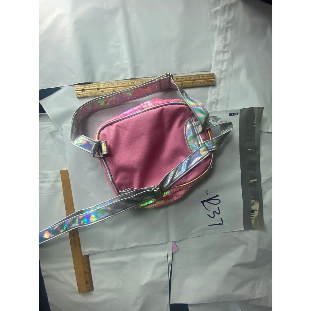 Barbie Pink‎ Sequin Mini Backpack Iridescent Straps Sparkle Bag Kids Child